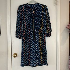 100% Silk dress geometric pattern